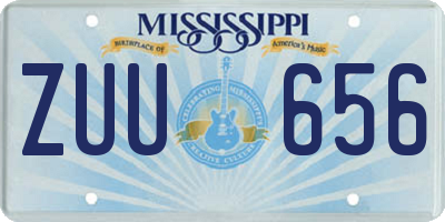 MS license plate ZUU656