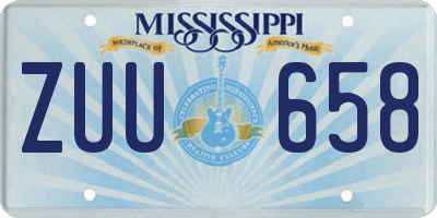 MS license plate ZUU658