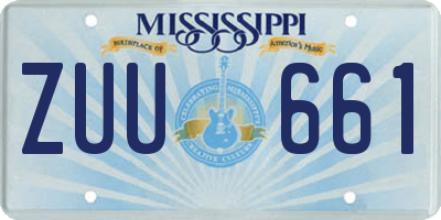 MS license plate ZUU661
