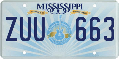 MS license plate ZUU663