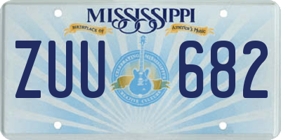 MS license plate ZUU682