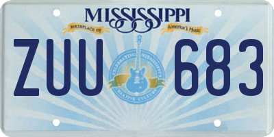 MS license plate ZUU683
