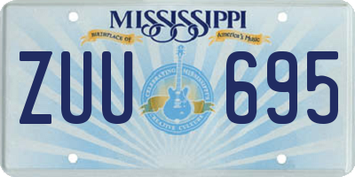 MS license plate ZUU695