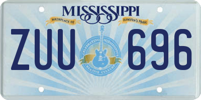 MS license plate ZUU696
