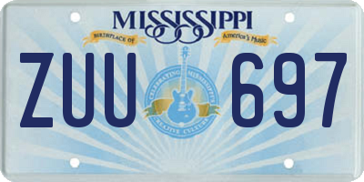 MS license plate ZUU697