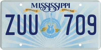 MS license plate ZUU709