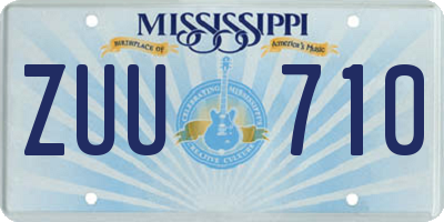 MS license plate ZUU710