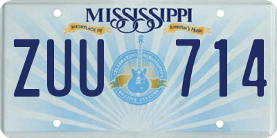 MS license plate ZUU714