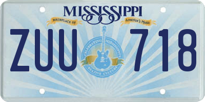 MS license plate ZUU718
