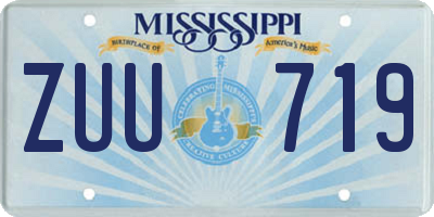 MS license plate ZUU719