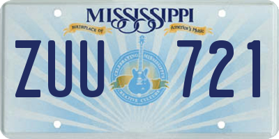 MS license plate ZUU721