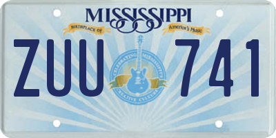 MS license plate ZUU741