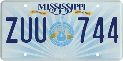 MS license plate ZUU744