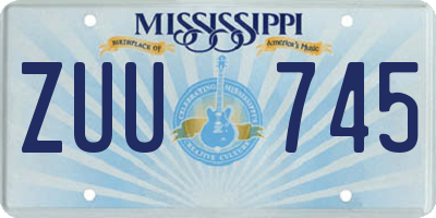 MS license plate ZUU745
