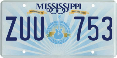 MS license plate ZUU753