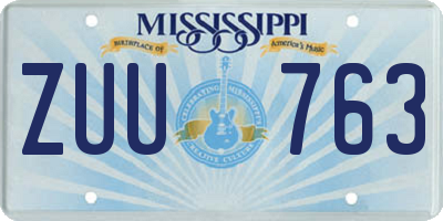 MS license plate ZUU763