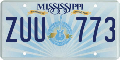 MS license plate ZUU773