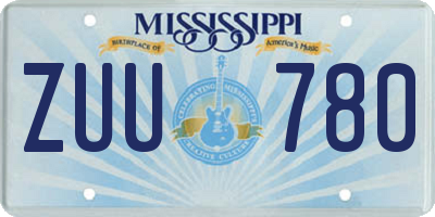 MS license plate ZUU780