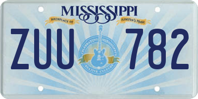 MS license plate ZUU782