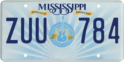 MS license plate ZUU784