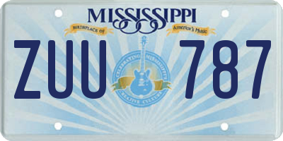 MS license plate ZUU787