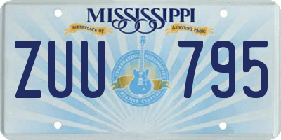 MS license plate ZUU795