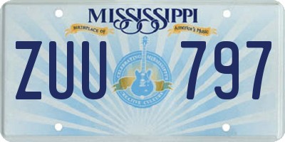 MS license plate ZUU797