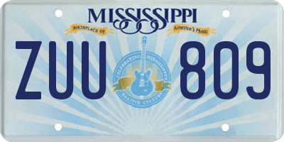 MS license plate ZUU809