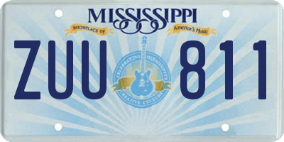 MS license plate ZUU811