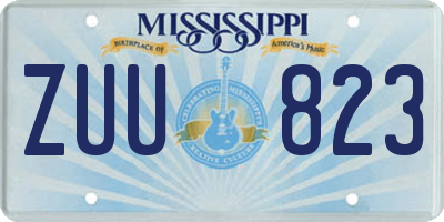 MS license plate ZUU823