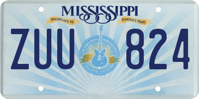 MS license plate ZUU824