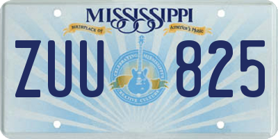 MS license plate ZUU825