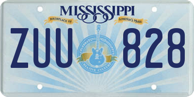 MS license plate ZUU828