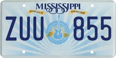 MS license plate ZUU855
