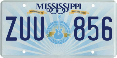 MS license plate ZUU856