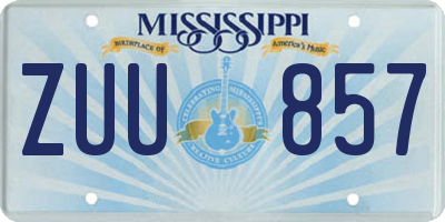 MS license plate ZUU857