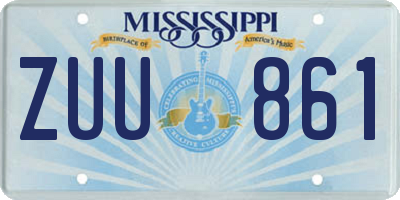 MS license plate ZUU861