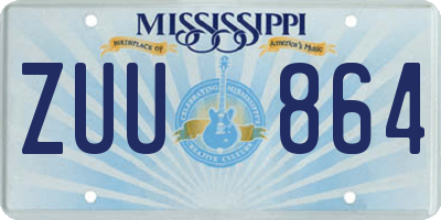 MS license plate ZUU864