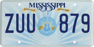 MS license plate ZUU879