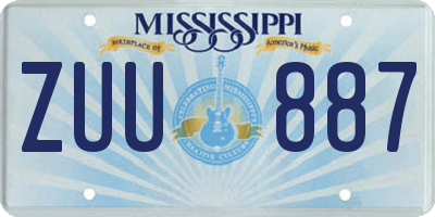 MS license plate ZUU887