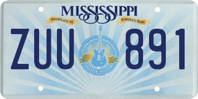 MS license plate ZUU891