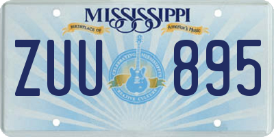 MS license plate ZUU895