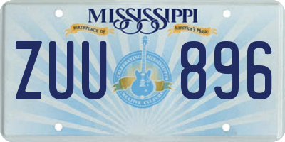 MS license plate ZUU896