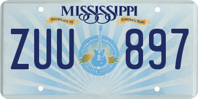 MS license plate ZUU897