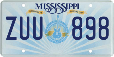 MS license plate ZUU898