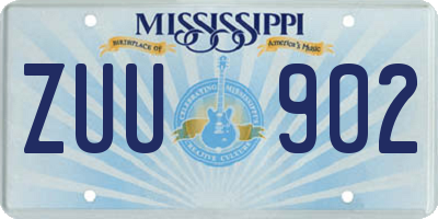 MS license plate ZUU902
