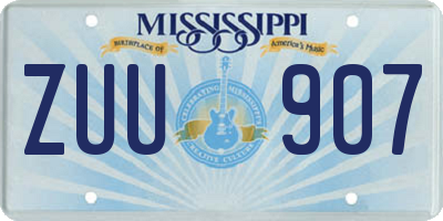 MS license plate ZUU907