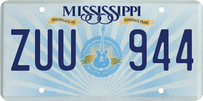 MS license plate ZUU944
