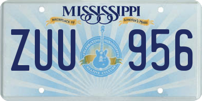 MS license plate ZUU956