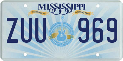 MS license plate ZUU969